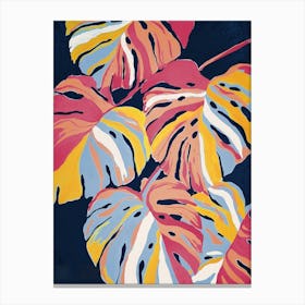 Colour Block Monstera Canvas Print