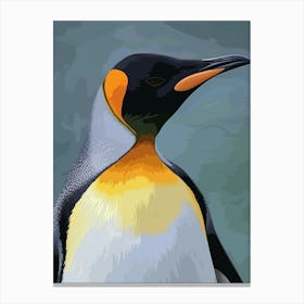 King Penguin Bleaker Island Minimalist Illustration 2 Canvas Print