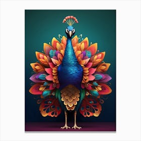 Colorful Peacock 1 Canvas Print