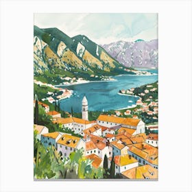 Travel Poster Happy Places Kotor 4 Canvas Print