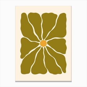 Abstract Flower 01 - Yellow Green Canvas Print