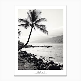 Poster Of Maui, Black And White Analogue Photograph 4 Canvas Print