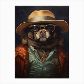 Gangster Dog Tibetan Spaniel 3 Canvas Print