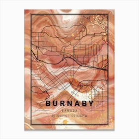 Burnaby Map Canvas Print