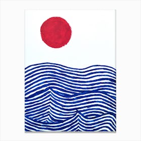 Sea and Sun Minimalist Painting Canvas Print