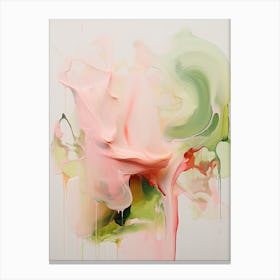 Pink And Green Abstract Raw Painting 2 Canvas Print