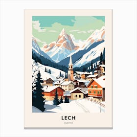 Vintage Winter Travel Poster Lech Austria 1 Canvas Print