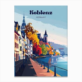 Koblenz Germany Vibrant Art Illustration Canvas Print