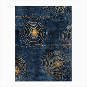 Blue And Gold Swirls 4 Canvas Print