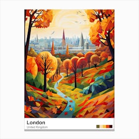 London View   Geometric Vector Illustration 5 Poster Canvas Print