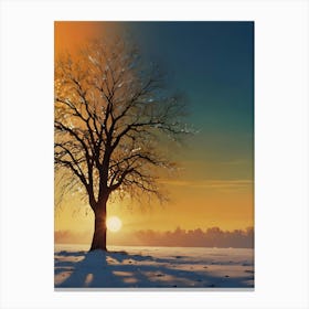Tree In The Snow 2 Canvas Print