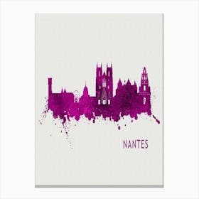 Nantes France City Purple Canvas Print