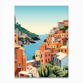 Cinque Terre, Italy, Graphic Illustration 2 Canvas Print
