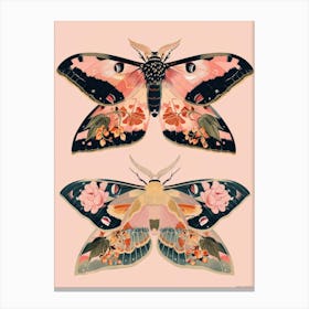 Textile Butterflies William Morris Style 3 Canvas Print