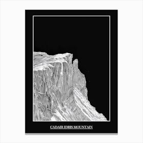 Cadair Idris Mountain Line Drawing 3 Poster Canvas Print