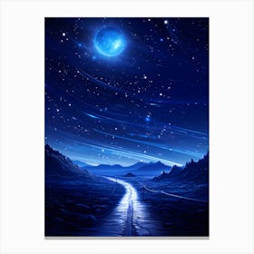 Blue Sky With Stars Canvas Print