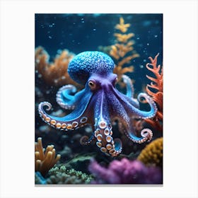 Octopus Underwater Canvas Print