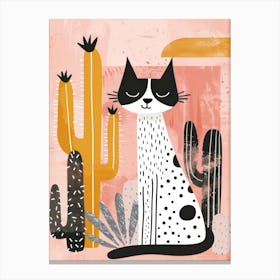 Cat And Cactus Canvas Print 1 Canvas Print