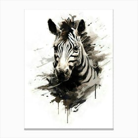 Aesthetic Abstract Watercolor Zebra Canvas Print