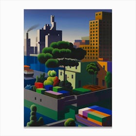 City By The Water Canvas Print