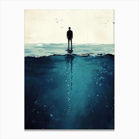 Man In The Water, Minimalism Canvas Print