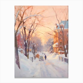Dreamy Winter Painting Montreal Canada 1 Canvas Print