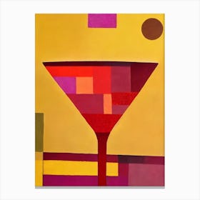 Rosé Champagne Paul Klee Inspired Abstract Cocktail Poster Canvas Print