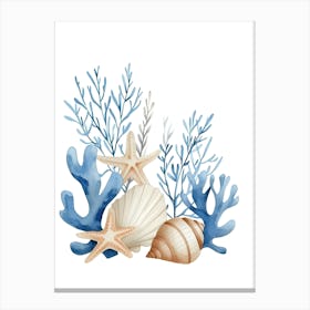 Watercolor Sea Shells 1 Canvas Print