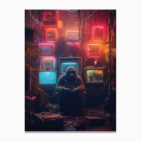 Ape In A Room Canvas Print