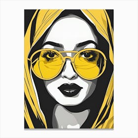 Islamic Woman With Sunglasses , pop art Canvas Print