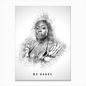 Ms Banks Rapper Sketch Canvas Print