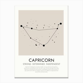 Capricorn Zodiac Print Canvas Print