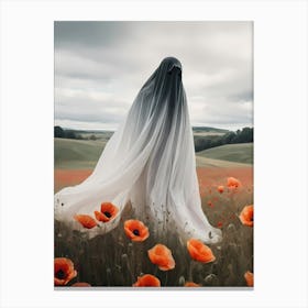 Ghost In The Poppy Fields Painting (3) Canvas Print