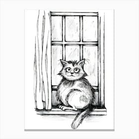 Cat In The Window 7 Canvas Print