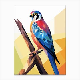 Colourful Geometric Bird American Kestrel 2 Canvas Print