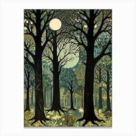 William Morris Forest At Night 22 Canvas Print