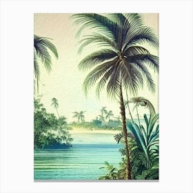 Ripples In Ocean Landscapes Waterscape Vintage Illustration 3 Canvas Print