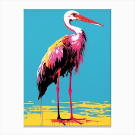 Andy Warhol Style Bird Stork 3 Canvas Print