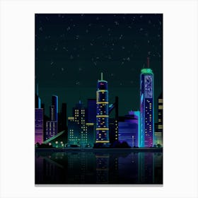 Cityscape At Night Canvas Print