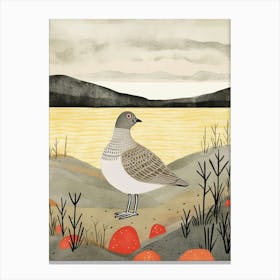 Bird Illustration Grey Plover 1 Canvas Print