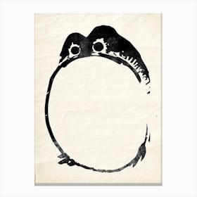 Frog Inspired Matsumoto Hoji On Vintage Paper Japanese Canvas Print