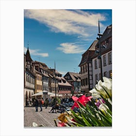 Town Square In France Canvas Print