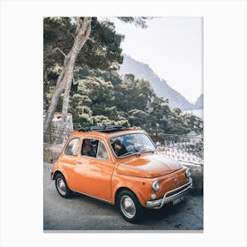 Orange Fiat 500 at Positano Canvas Print