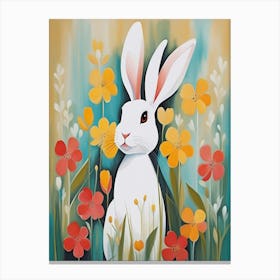 Bunny In Flowers Canvas Print