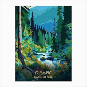 Olympic National Park Travel Poster Matisse Style 8 Canvas Print