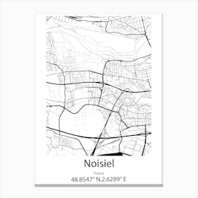 Noisiel,France Minimalist Map Canvas Print