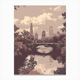 Duotone Illustration Zilker Metropolitan Park Austin Texas 3 Canvas Print