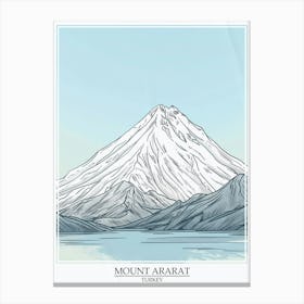 Mount Ararat Turkey Color Line Drawing 8 Poster Canvas Print