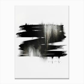 Black And White Brushstrokes 5 Canvas Print