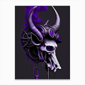 Animal Skull Purple Stream Punk Canvas Print